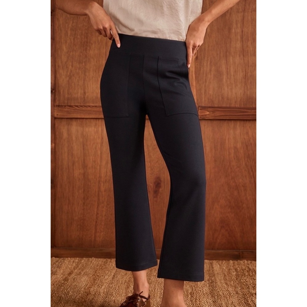 Cabi Navy‎ Blue High Rise Kick Flare Crop Pants XXL Style 6690 Pull On Trouser